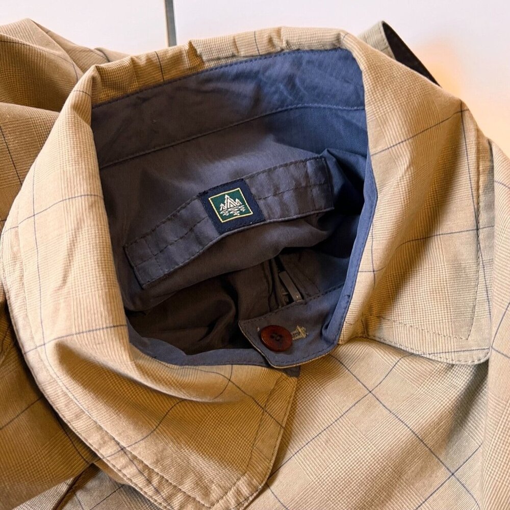 Rainforest Bomber Jacket Coat Chore  Reversible Large Tan Blue Pockets READ - Picture 7 of 13
